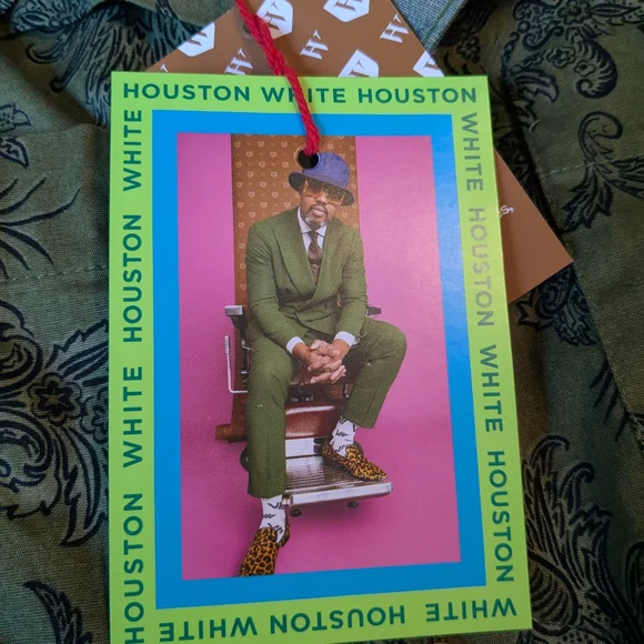 NWT Houston White Men's Olive Casual Button Down Shirt Sz M - Picture 3 of 11